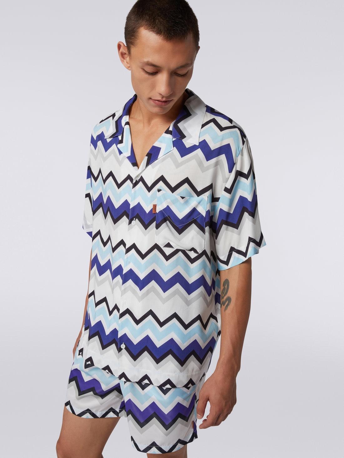 Short-sleeved viscose bowling shirt Multicoloured | Missoni Product Image