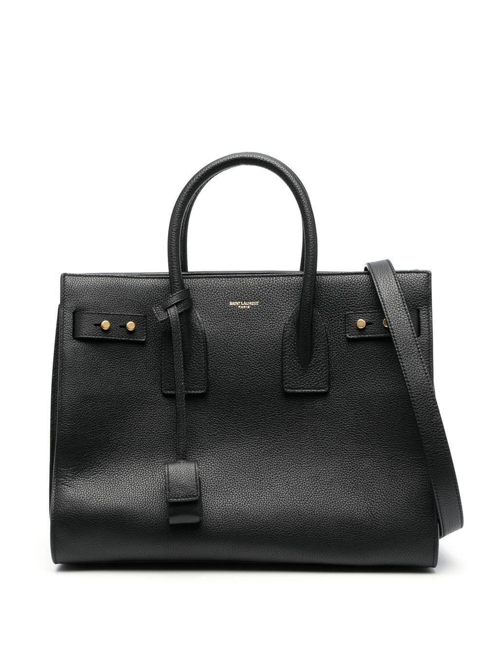 SAINT LAURENT Sac De Jour Grained Tote Bag In Black Product Image