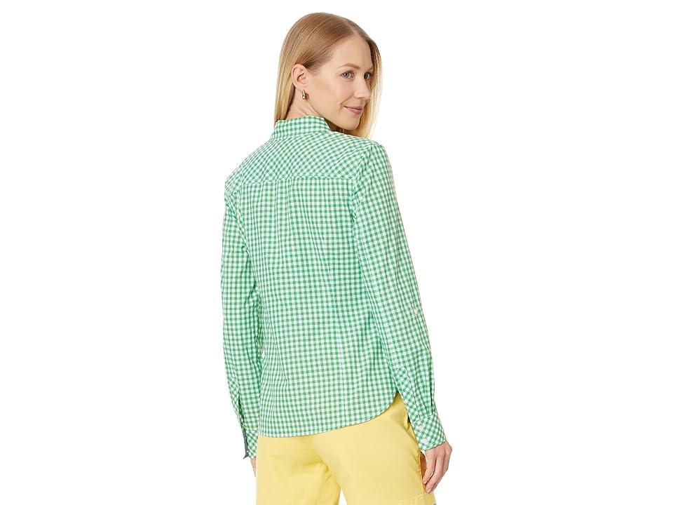 Tommy Hilfiger Womens Cotton Gingham Roll-Tab Shirt - Scarlet/ Product Image