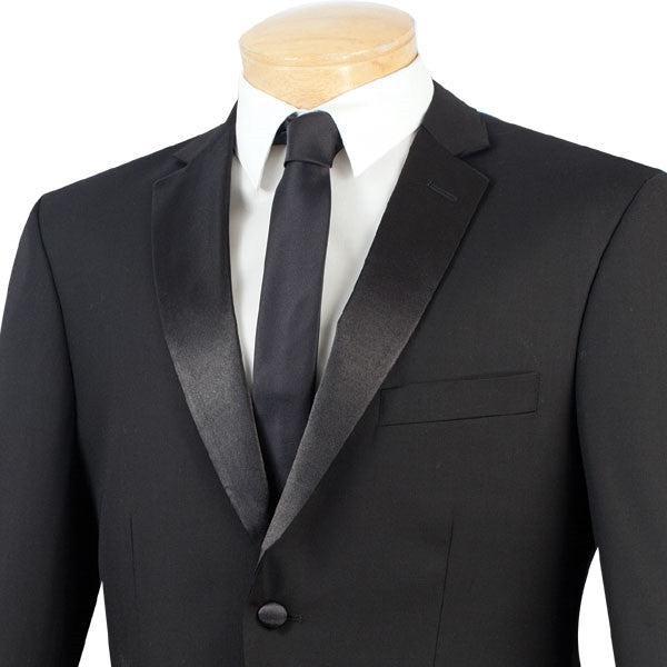 Regular Fit Satin Lapel 2 Piece Tuxedo in Black Product Image