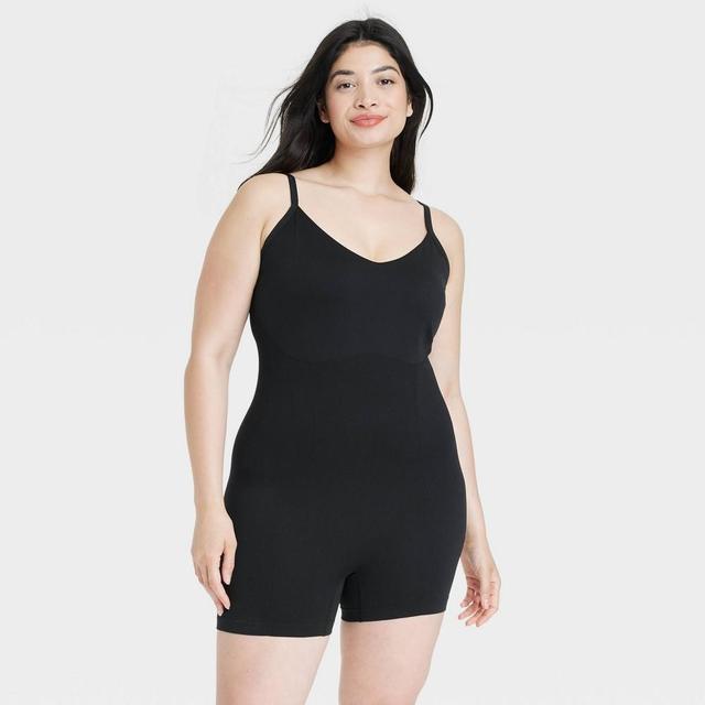 Womens Seamless Romper - Colsie Black/Soft Black/Soft Beige 1X Product Image