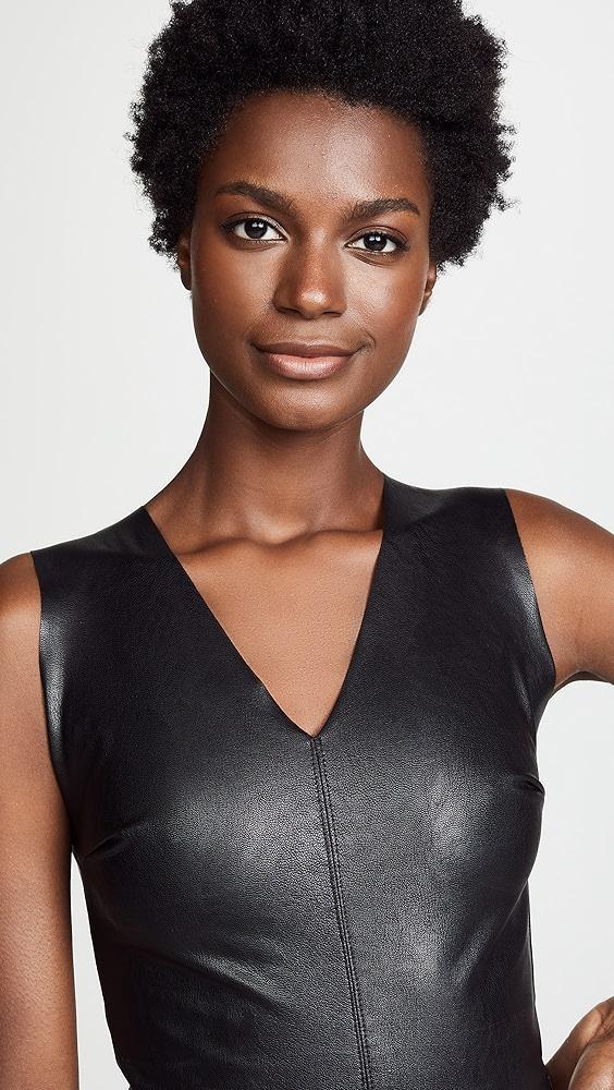 Commando Faux Leather V Neck Bodysuit | Shopbop Product Image