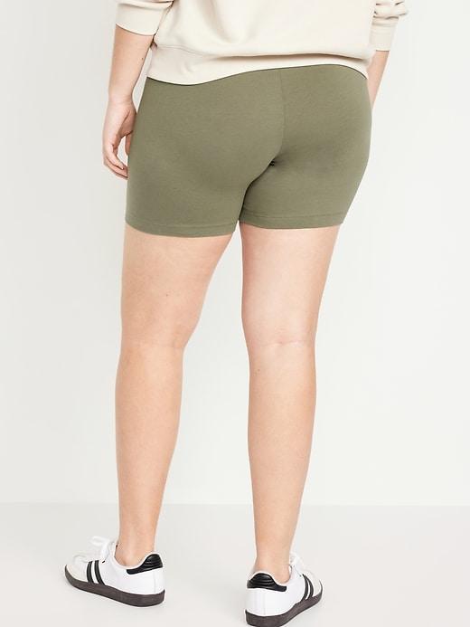 High-Waisted Jersey Biker Shorts -- 6-inch inseam Product Image