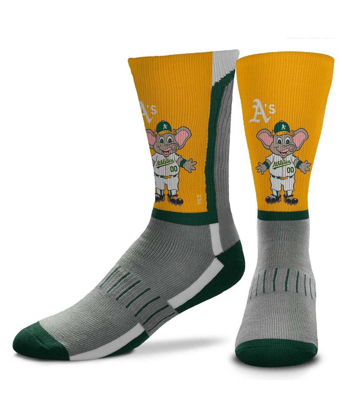 Youth Boys and Girls For Bare Feet Oakland Athletics Mascot Snoop V-Curve Crew Socks Product Image