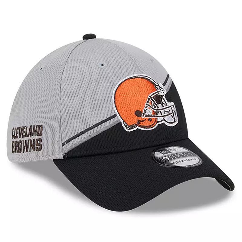 Mens New Era Gray/Black Cleveland Browns 2023 Sideline 39THIRTY Flex Hat Product Image