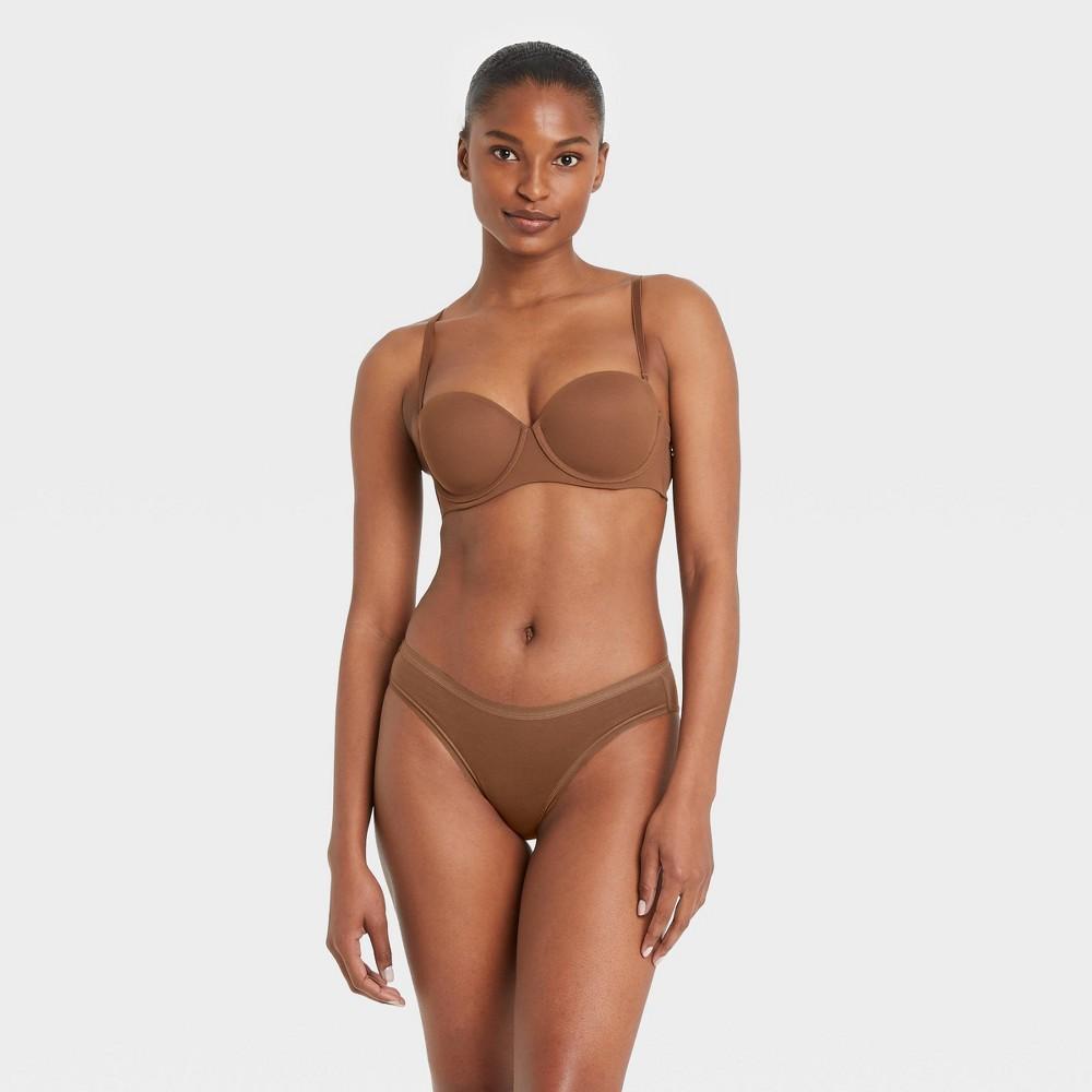 Womens Cotton Blend Bikini Underwear - Auden Cocoa L Product Image