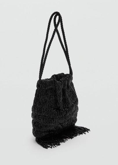 MANGO - Fringe beads bag - One size - Women Product Image