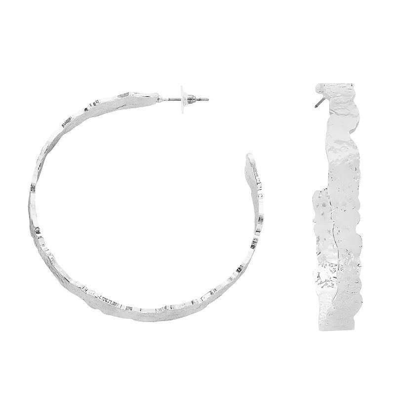 PANNEE BY PANACEA Textured Hoop Earrings, Womens, None Product Image