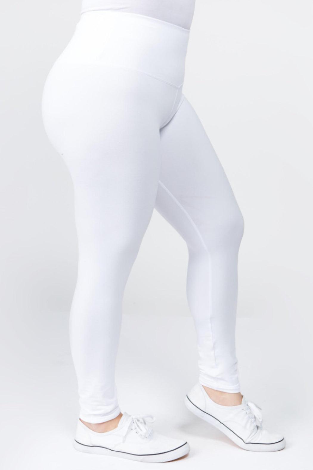 Women's Plus Size 5" Waistband Solid Color Leggings Female Product Image