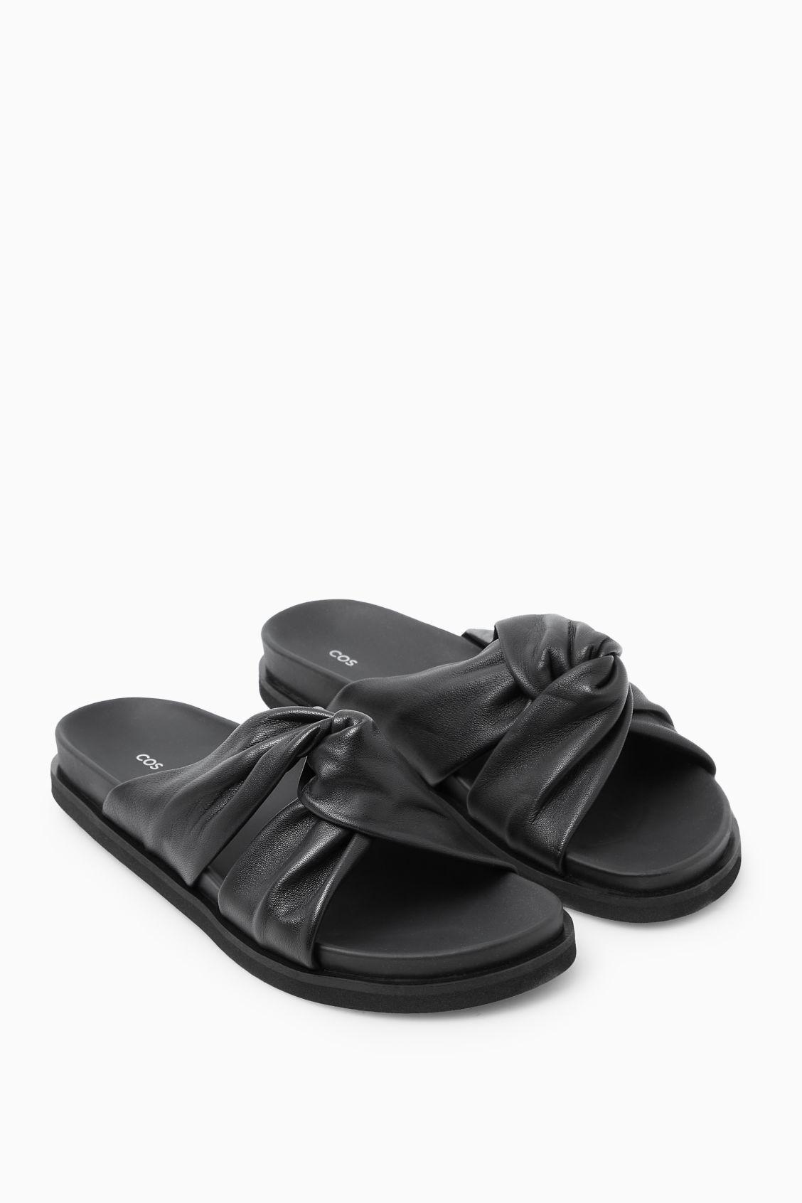 CROSSOVER LEATHER SLIDES Product Image