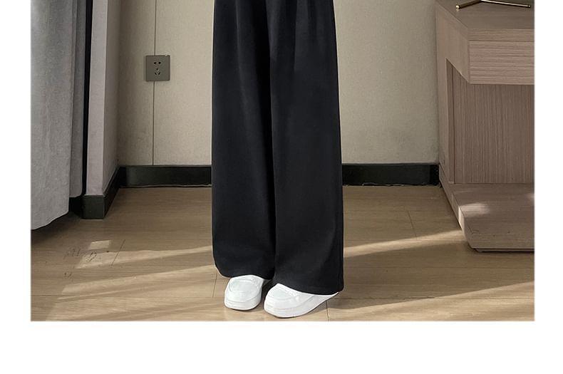 High Waist Plain Wide Leg Pants Product Image