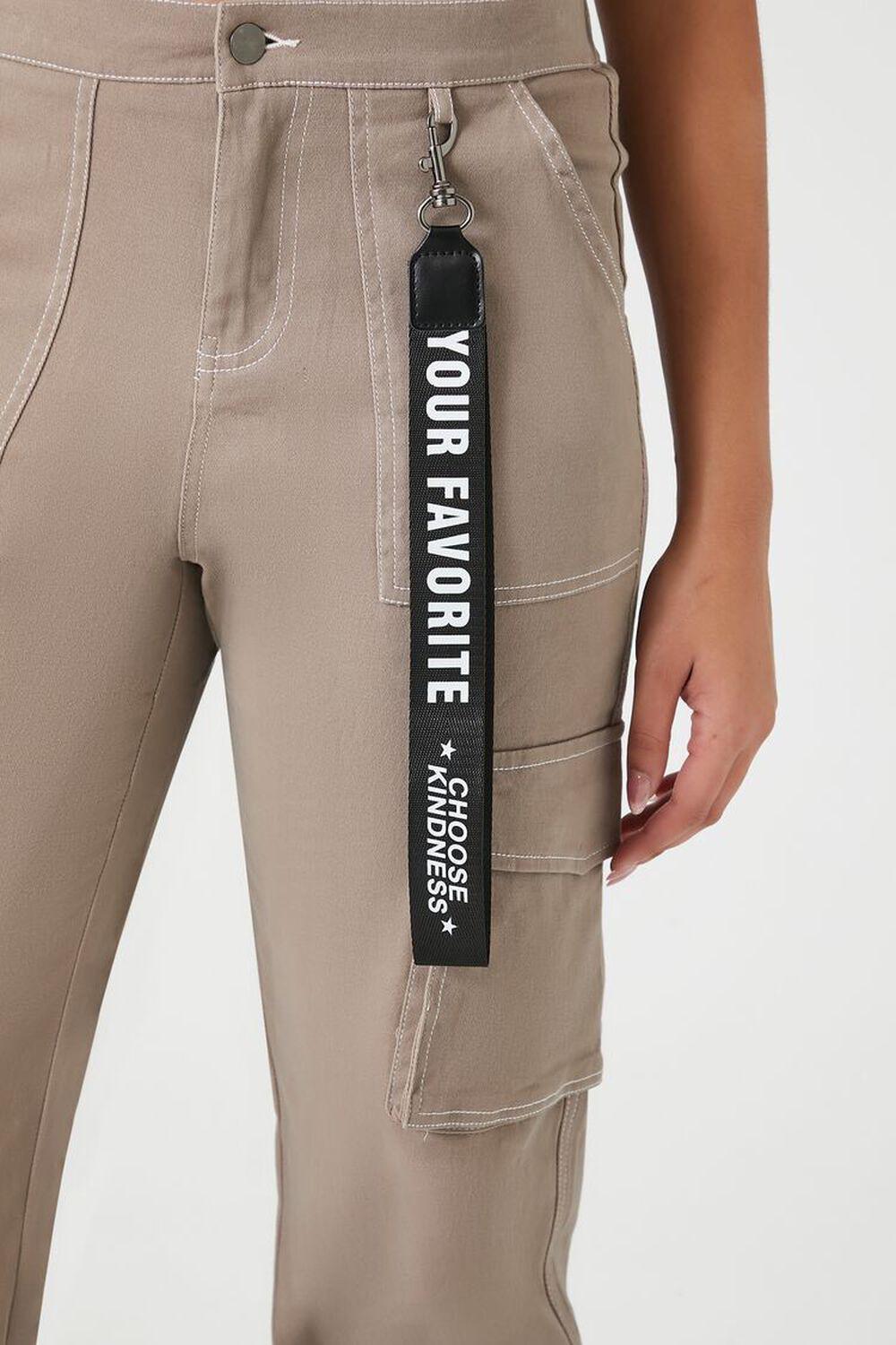 Twill High-Rise Lanyard Joggers | Forever 21 Product Image