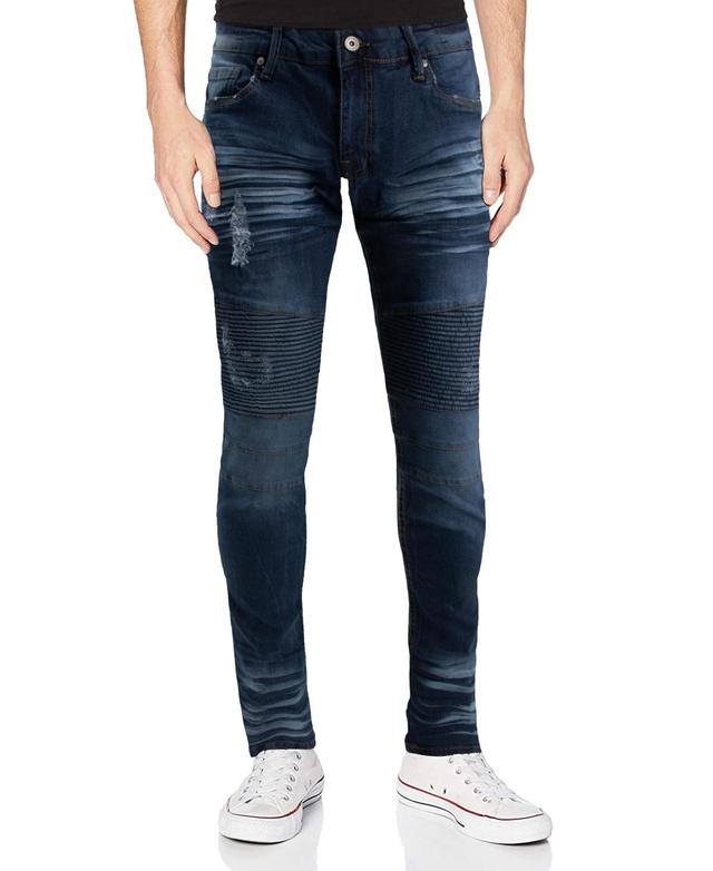 X-Ray Mens Rawx Slim Fit Moto Detail Stretch Jeans Product Image