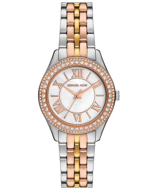 Michael Kors Womens Harlowe Three-Hand Tri-Tone Stainless Steel Watch 33mm - Tri-tone Product Image