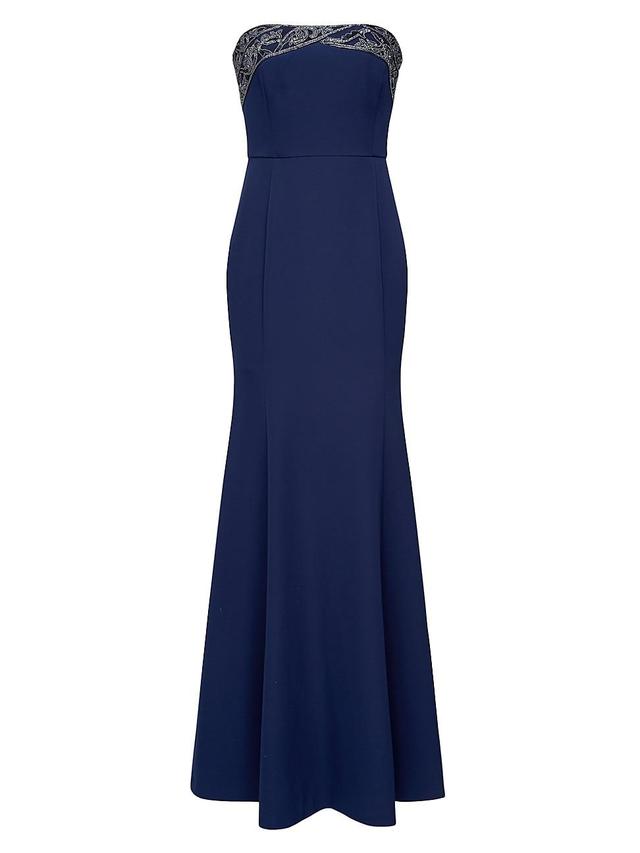 Womens Londyn Beaded Crepe Strapless Gown Product Image