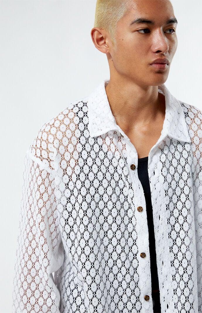 Men's Lace Long Sleeve Shirt - Product Image