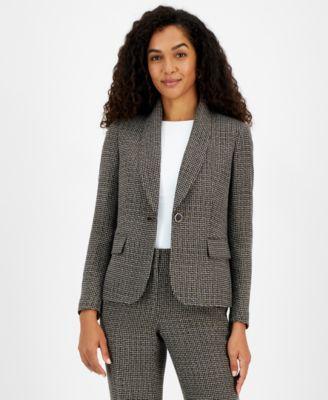 Kasper Womens Tweed One-Button Jacket Product Image