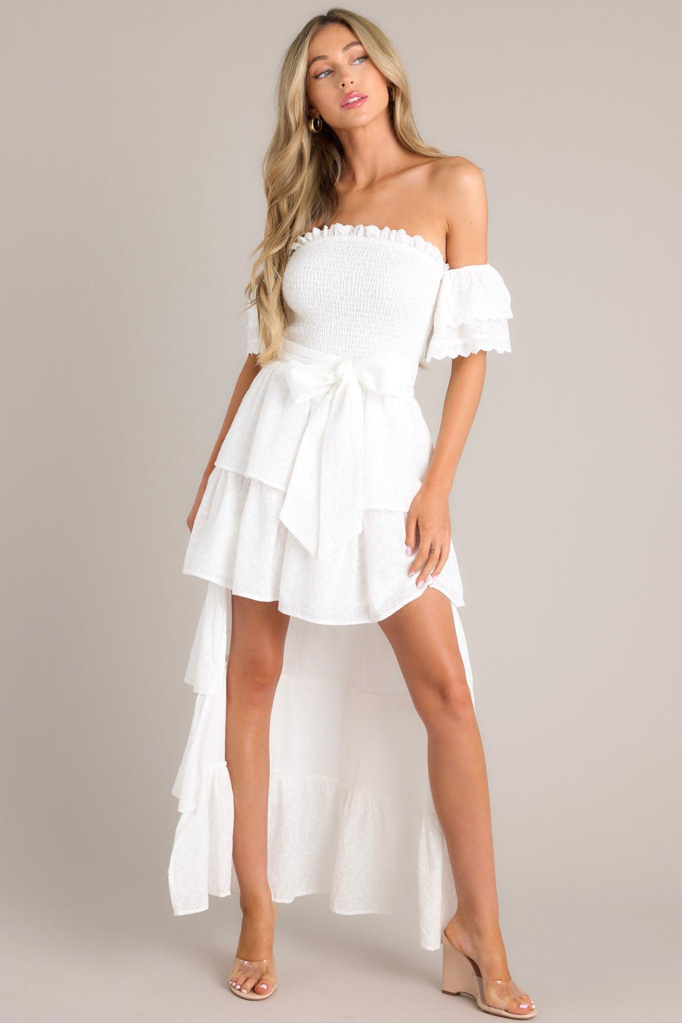 Feeling Mighty Fine White Eyelet Dress Product Image