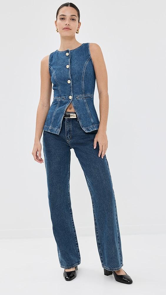 Reformation Ophelia Denim Top | Shopbop Product Image