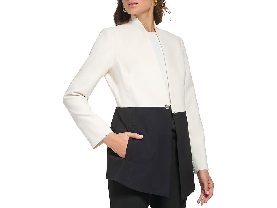 Tommy Hilfiger Color-Block Jacket (Ivory/Black) Women's Clothing Product Image