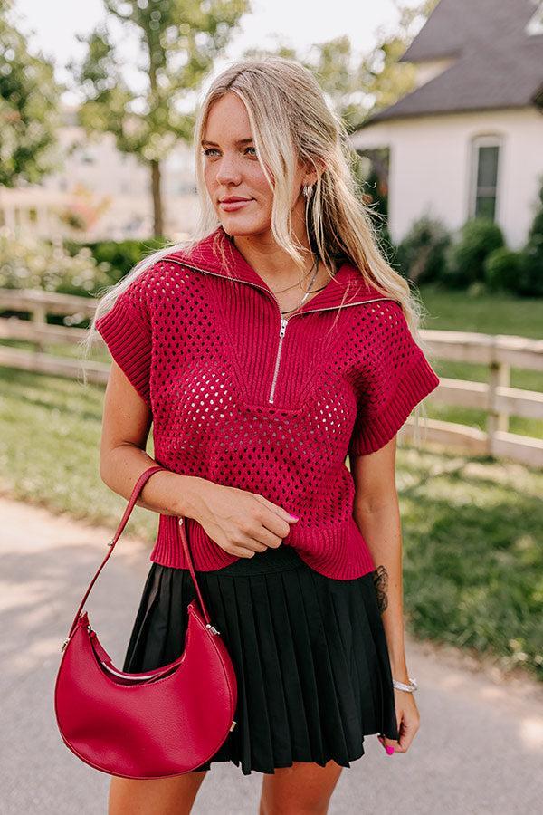 Cozy Lifestyle Knit Top in Red Product Image