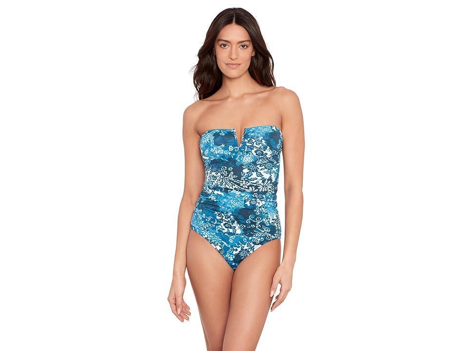 Women's Printed Ruched Tankini Top Product Image