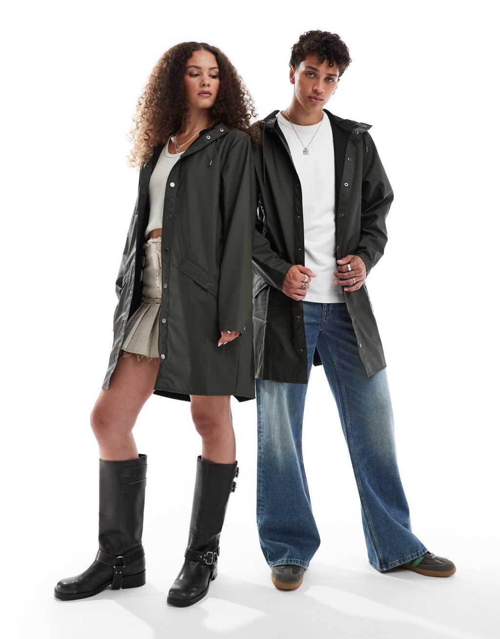 Rains 12020 unisex waterproof long jacket Product Image