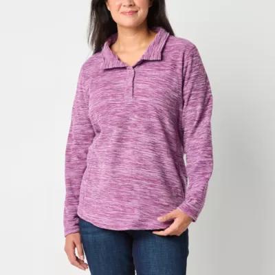 St. John's Bay Polar Fleece Womens Mock Neck Long Sleeve Adaptive Easy-on + Easy-off Sweatshirt Product Image