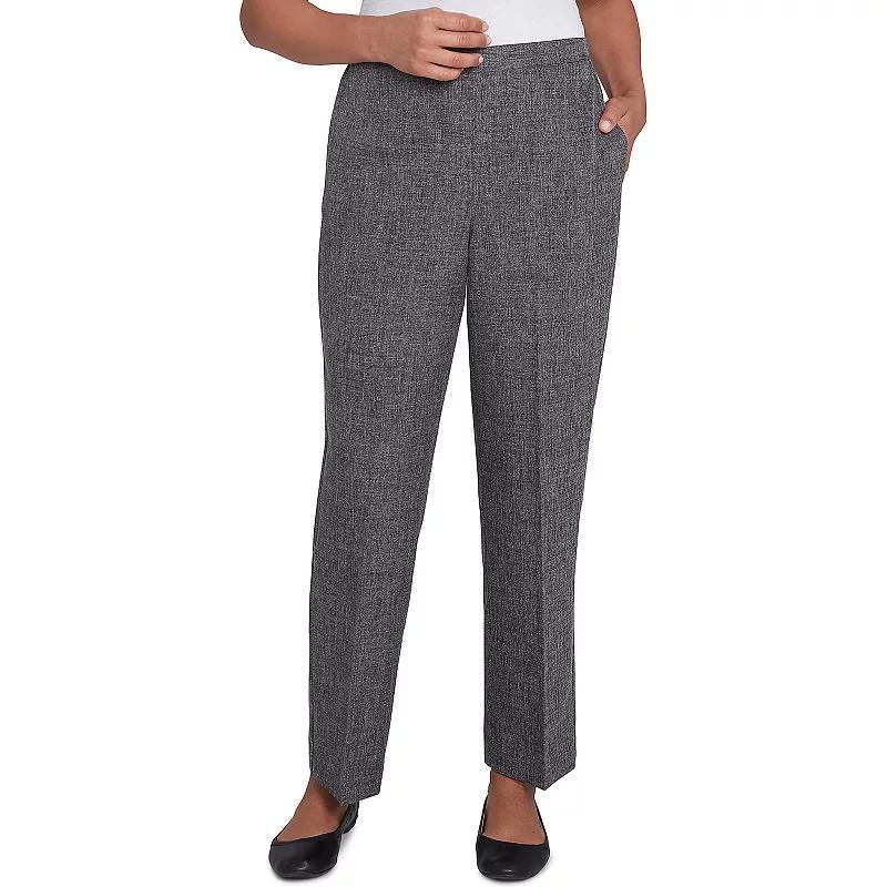 Womens Alfred Dunner Comfort Elastic Back Medium Length Pants Grey Product Image