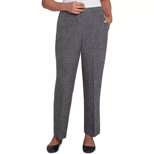 Petite Alfred Dunner Comfort Elastic Back Medium Length Pants, Womens Grey Product Image