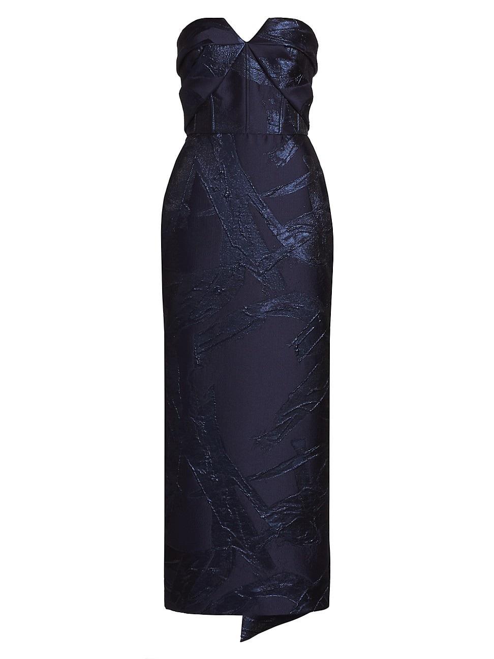 Womens Jacquard Strapless Sheath Cocktail Dress Product Image