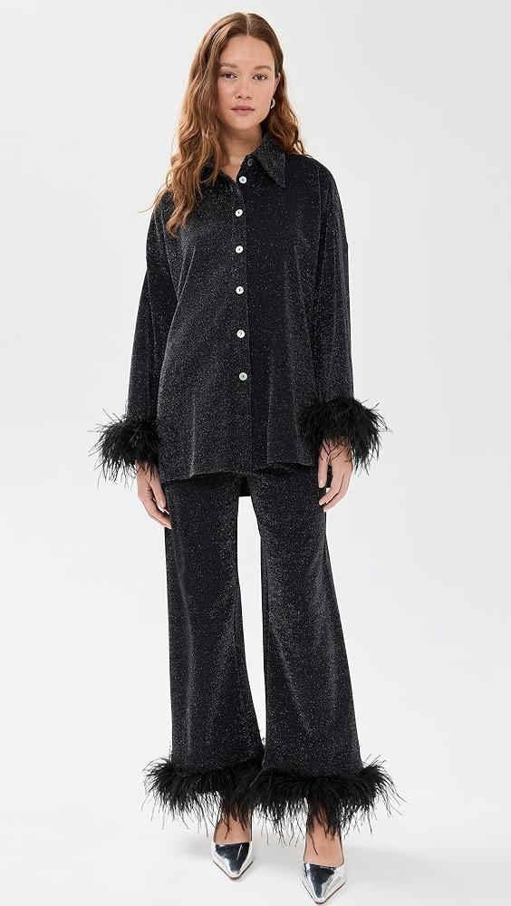 Sleeper Cosmos Oversized Metallic Pajama Set | Shopbop Product Image