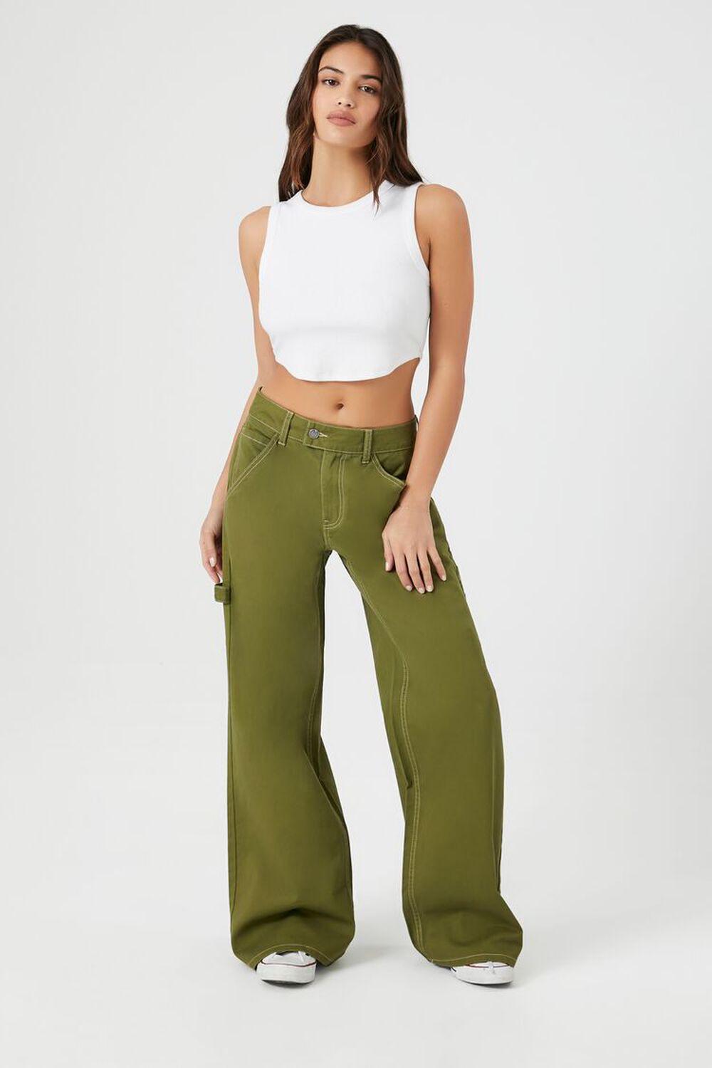 High-Rise Wide-Leg Utility Pants | Forever 21 Product Image