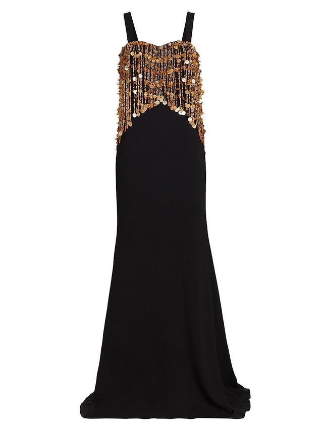 Womens Embellished Crepe Gown Product Image