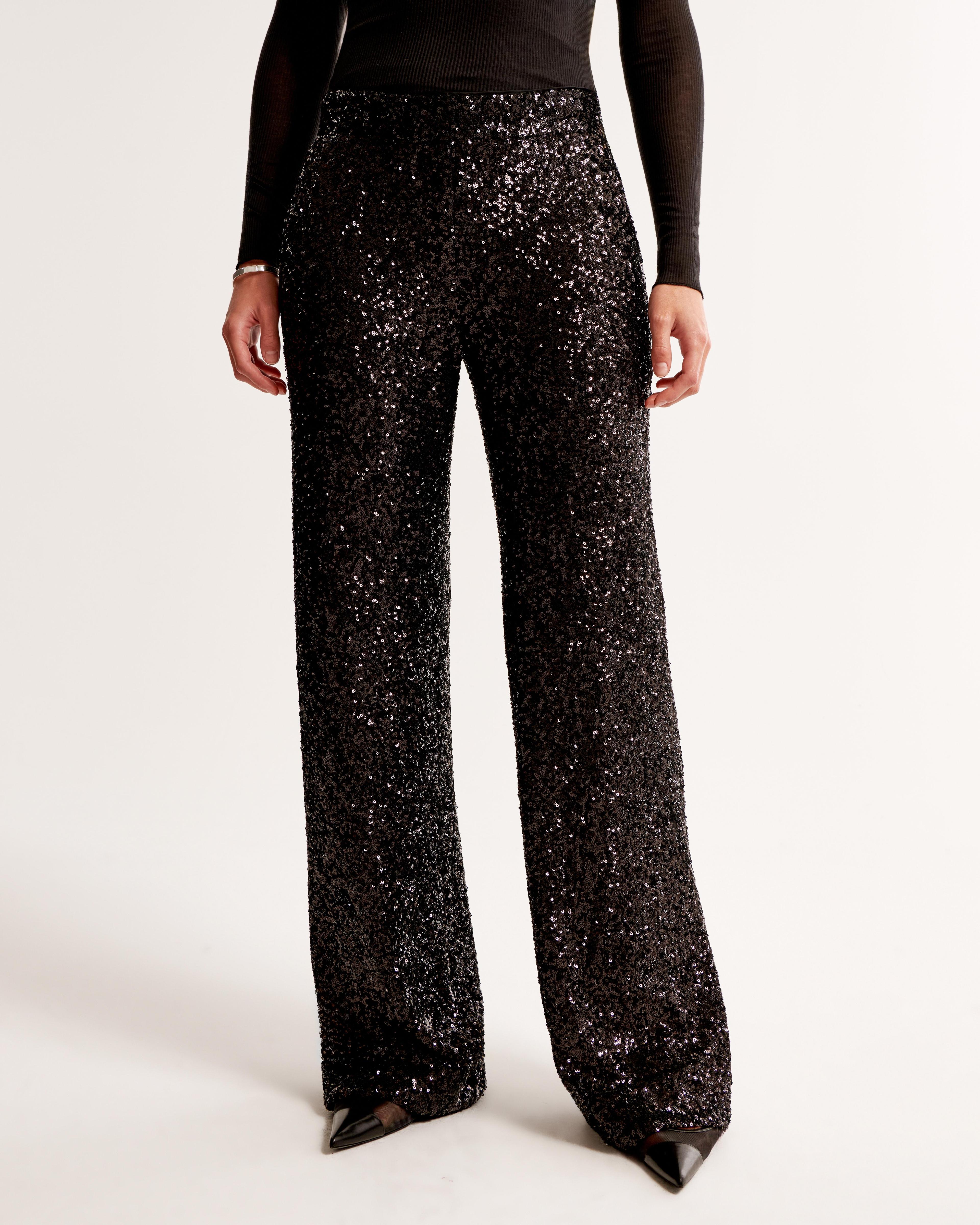 Low Rise Sequin Wide Leg Pant Product Image