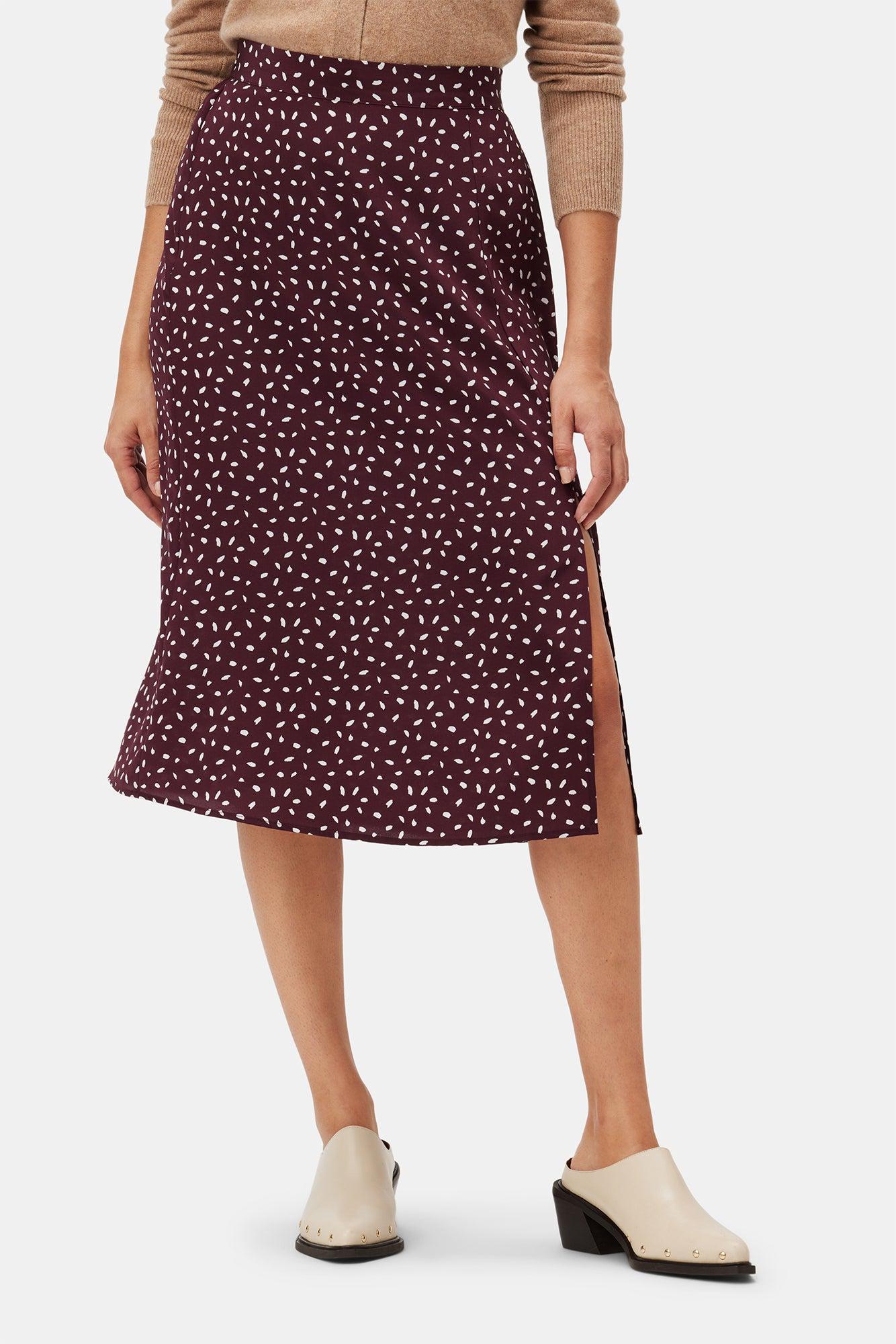 Ollie Washable Silk Skirt - Doucet Dot Vineyard Product Image