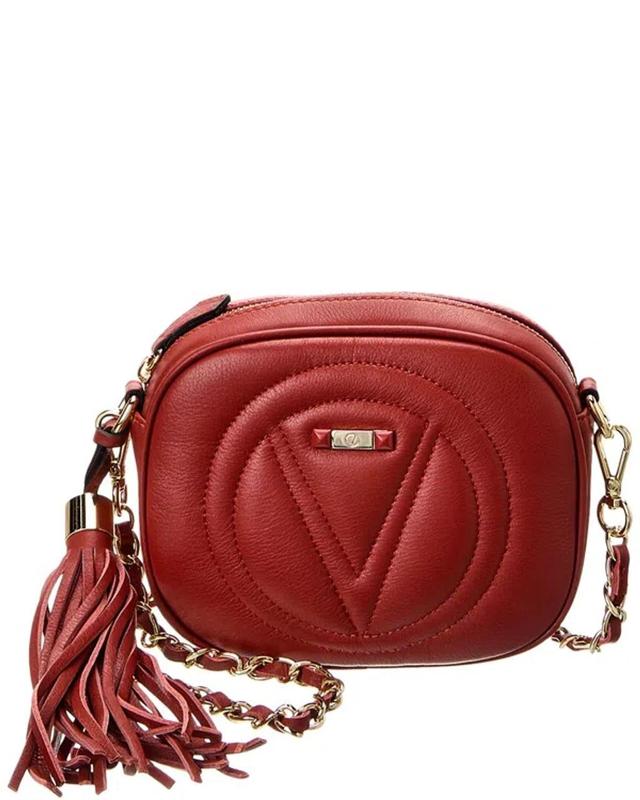 Nina Signature Leather Crossbody In Red Product Image