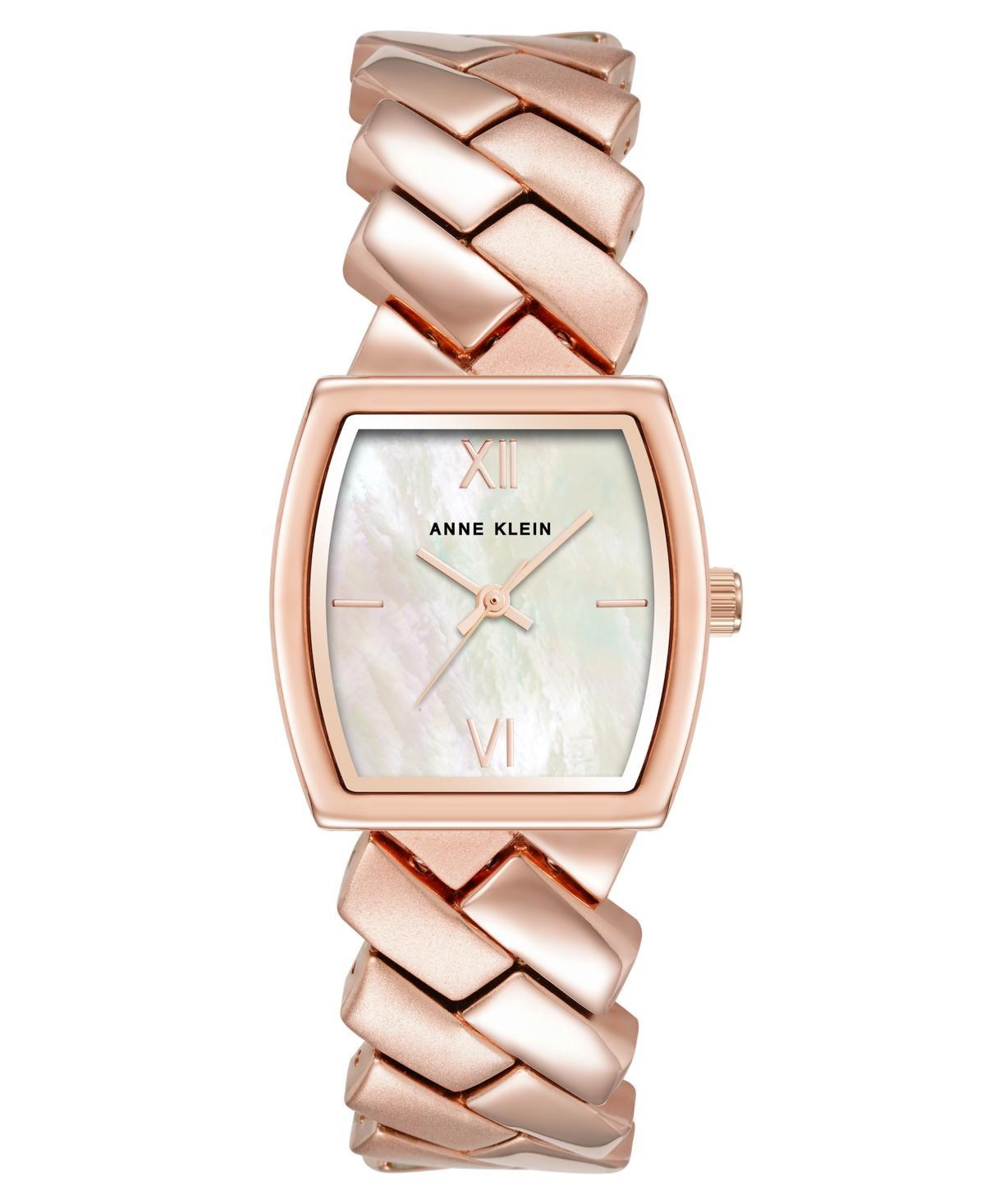 Anne Klein Womens Quartz Herringbone Rose Gold-Tone Alloy Metal Bracelet Watch, 26mm - Rose Gold-Tone Product Image