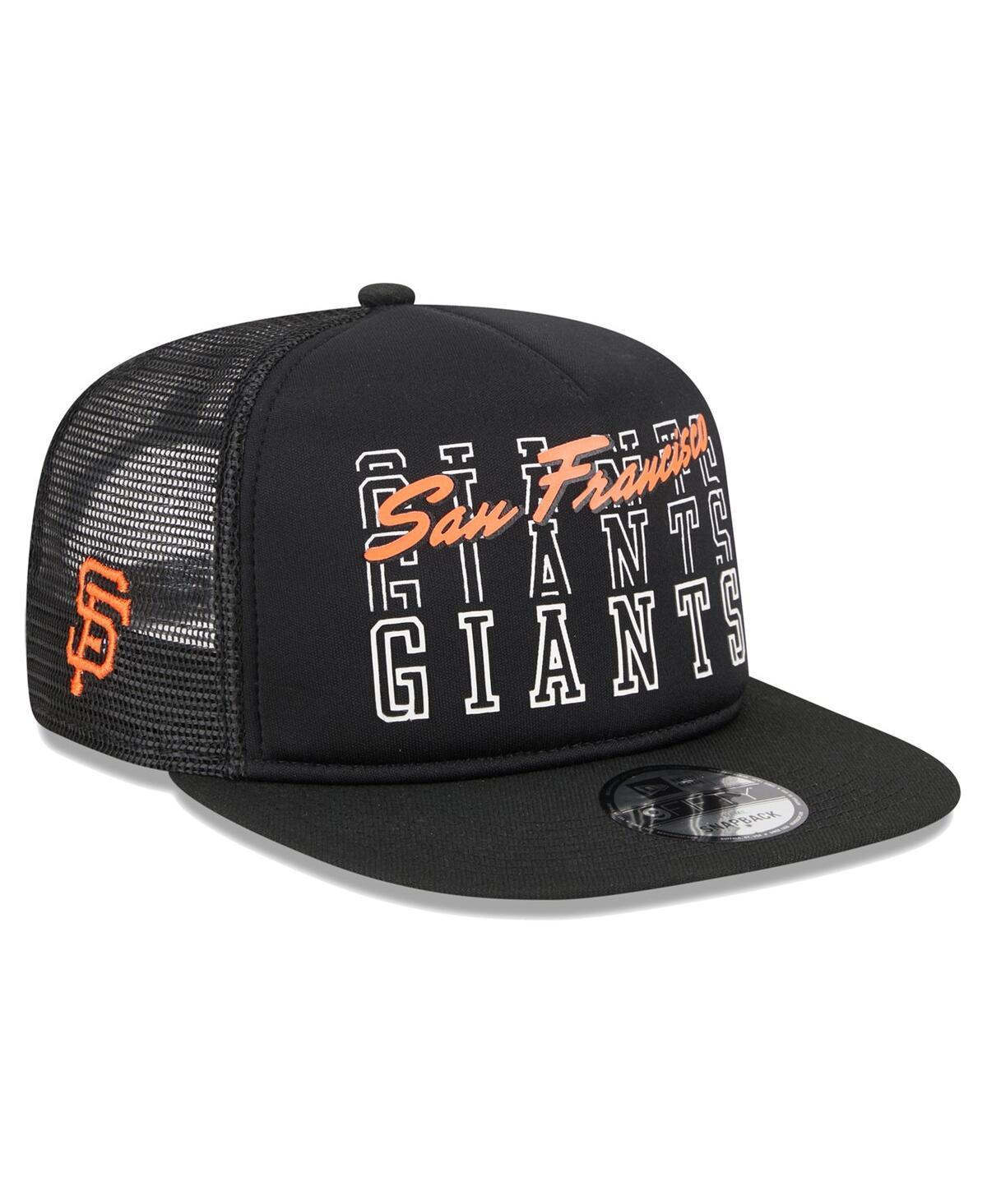 Mens New Era Black San Francisco Giants Street Team A-Frame Trucker 9FIFTY Snapback Hat Product Image