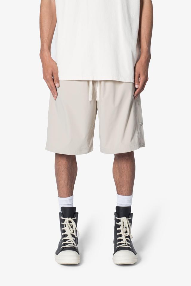 Side Snap Nylon Shorts - Tan Product Image