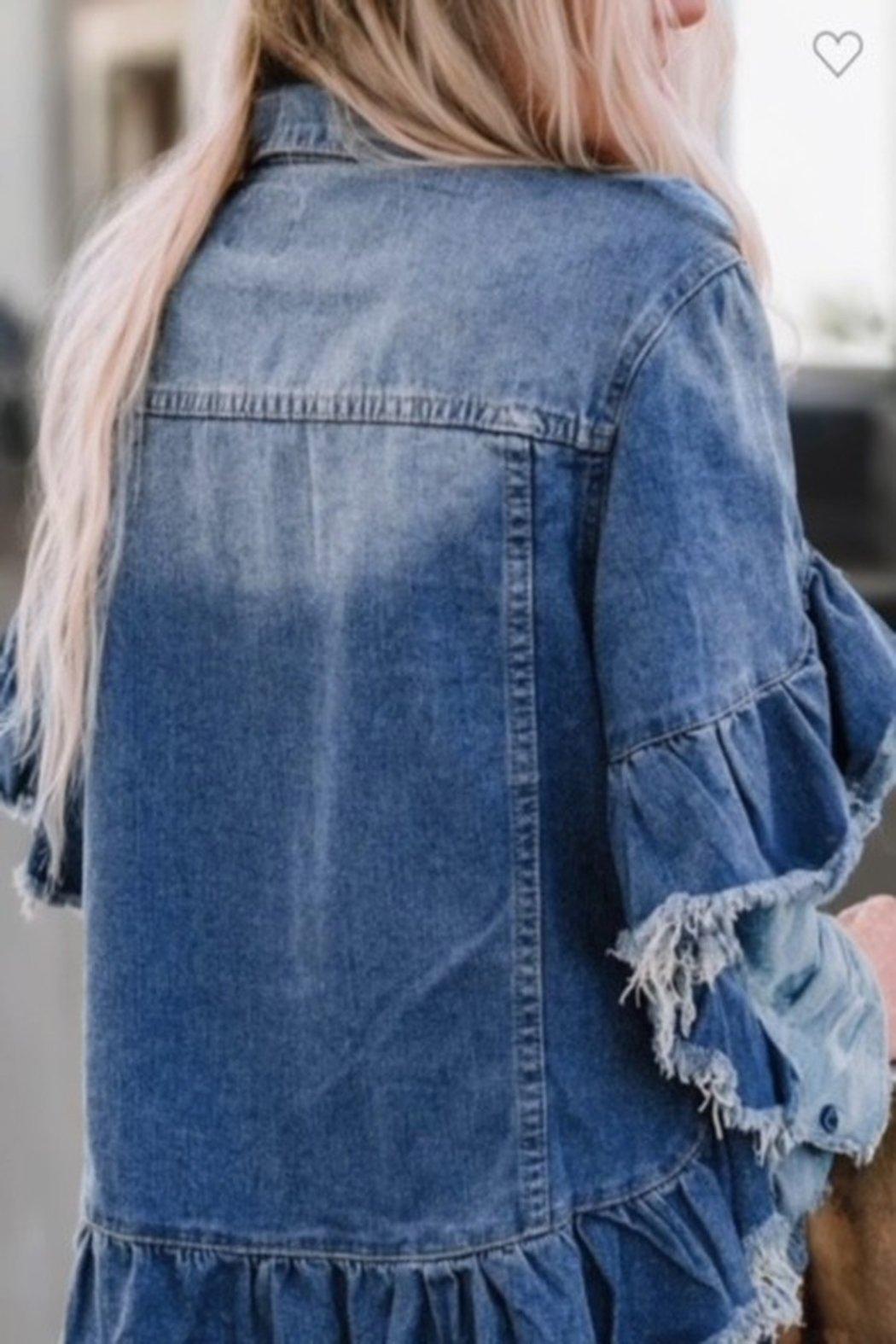 Denim Ruffle Jacket Product Image