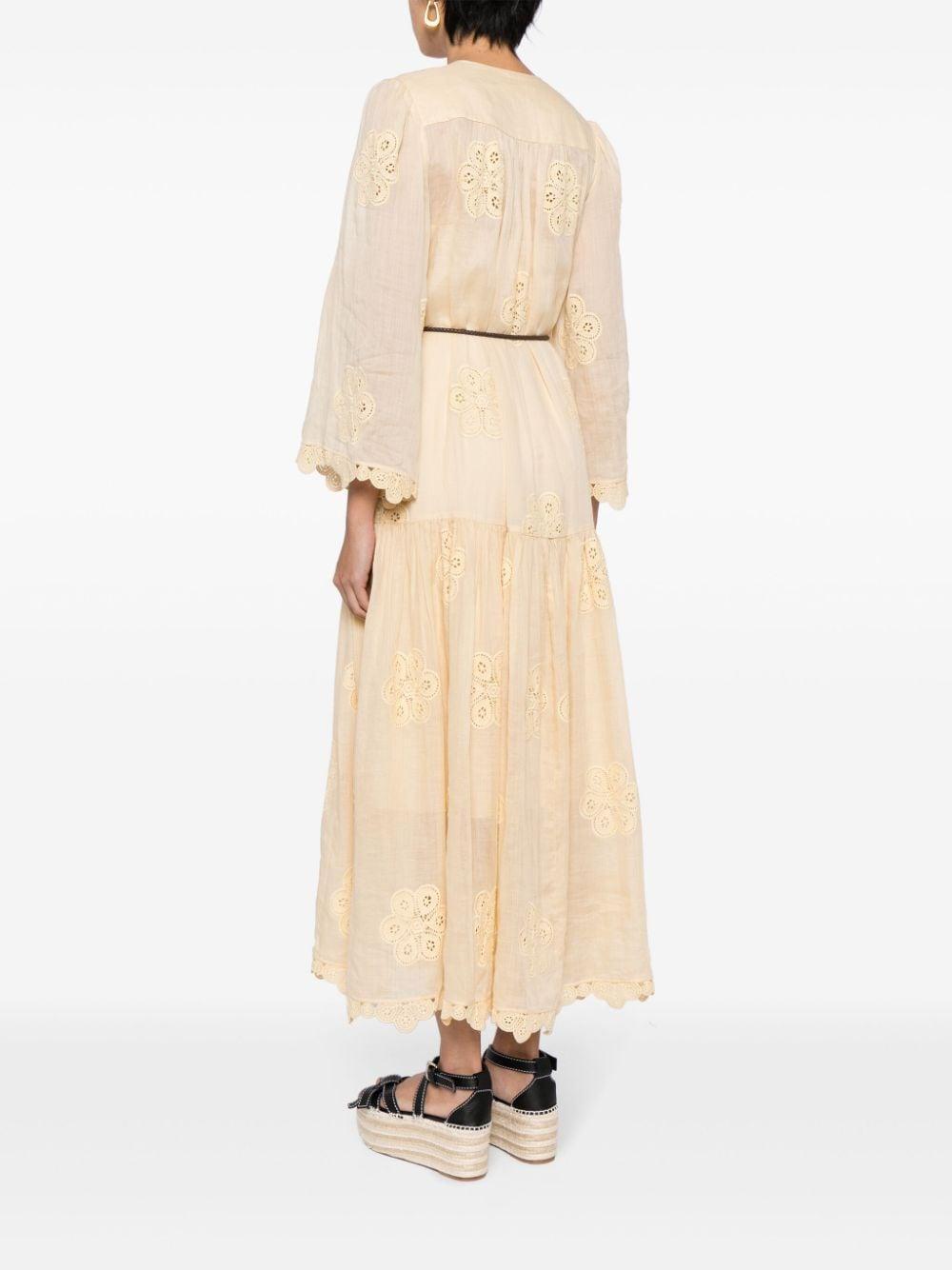 Acadian Embroidered Maxi Dress In Yellow Product Image