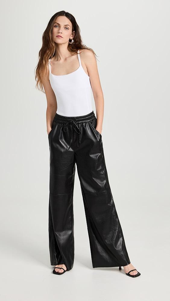 Good American Leather Wide Leg Pants | Shopbop Product Image