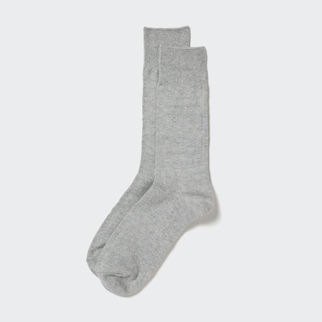 Mens Links Checked Socks with Deodorizing Gray US8-US11 UNIQLO US Product Image