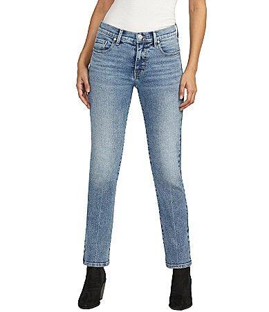 Jag Jeans Cassie Mid-Rise Slim Straight Leg Jeans Product Image