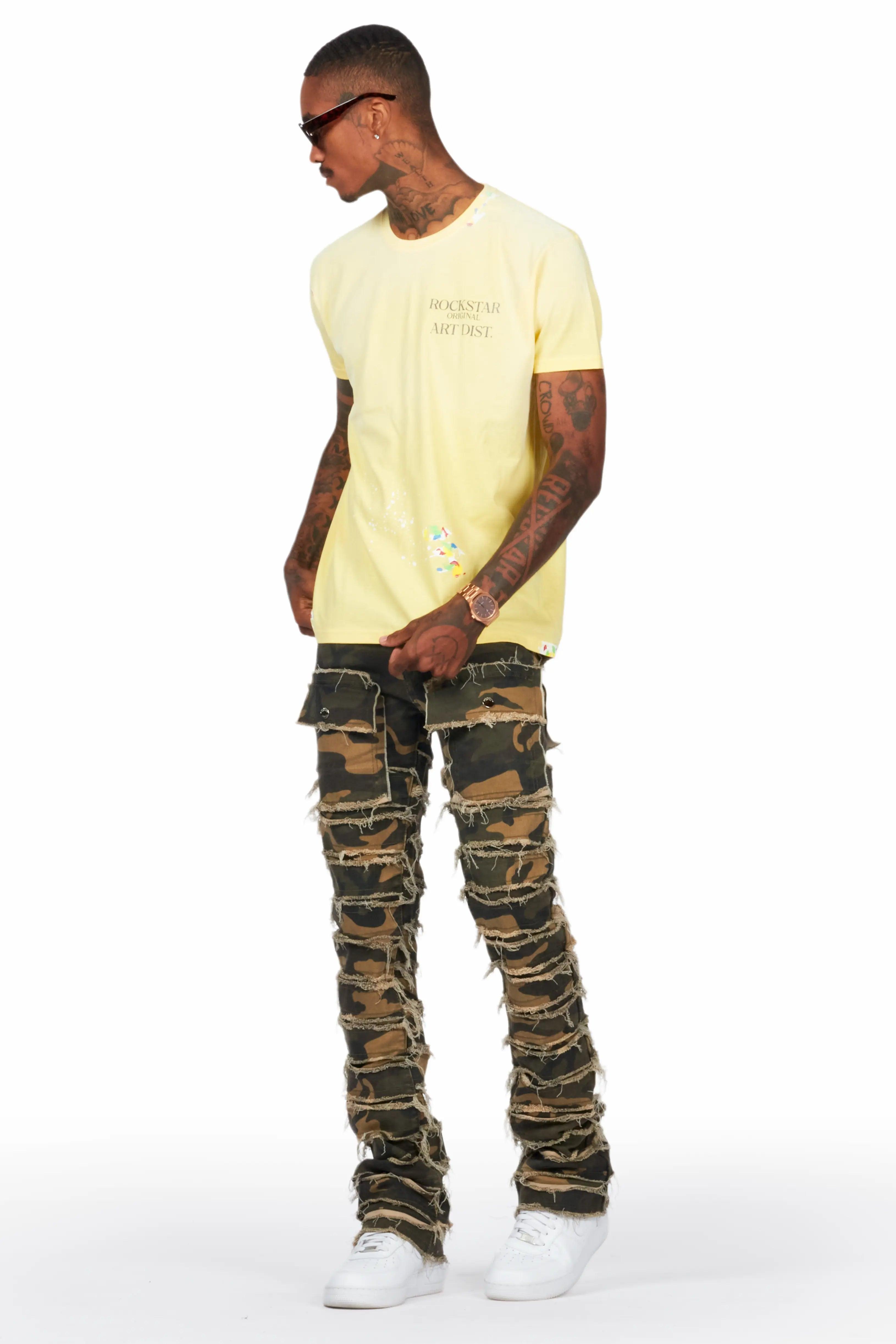 Kinby Camo Stacked Flare Jean Male Product Image