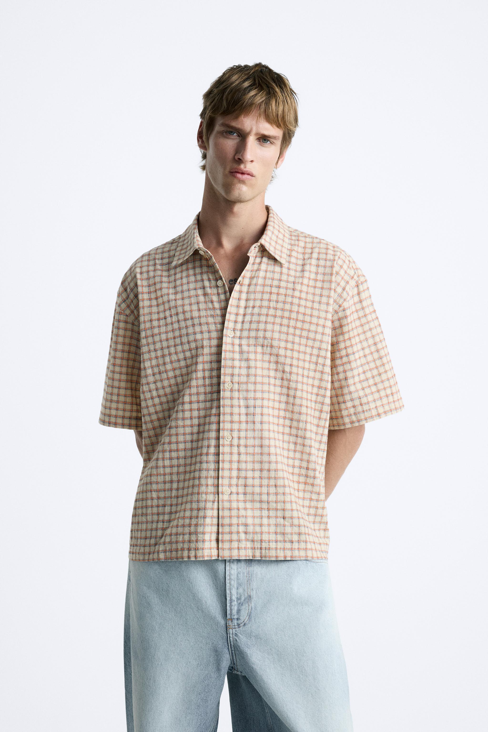 CROPPED FIT CHECKERED SHIRT Product Image