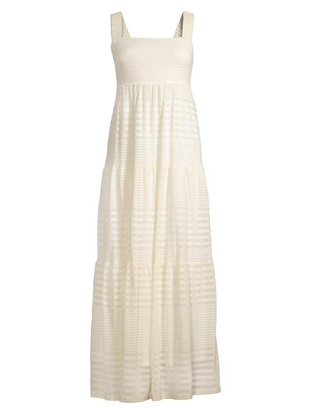 Womens Eloise Shadow-Stripe Maxi Dress Product Image