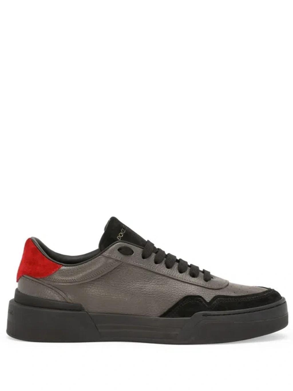 Leather Sneakers In Grau Product Image