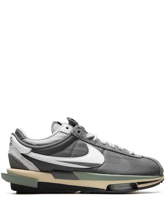 X Sacai Cortez Low-top Sneakers In Grey Product Image